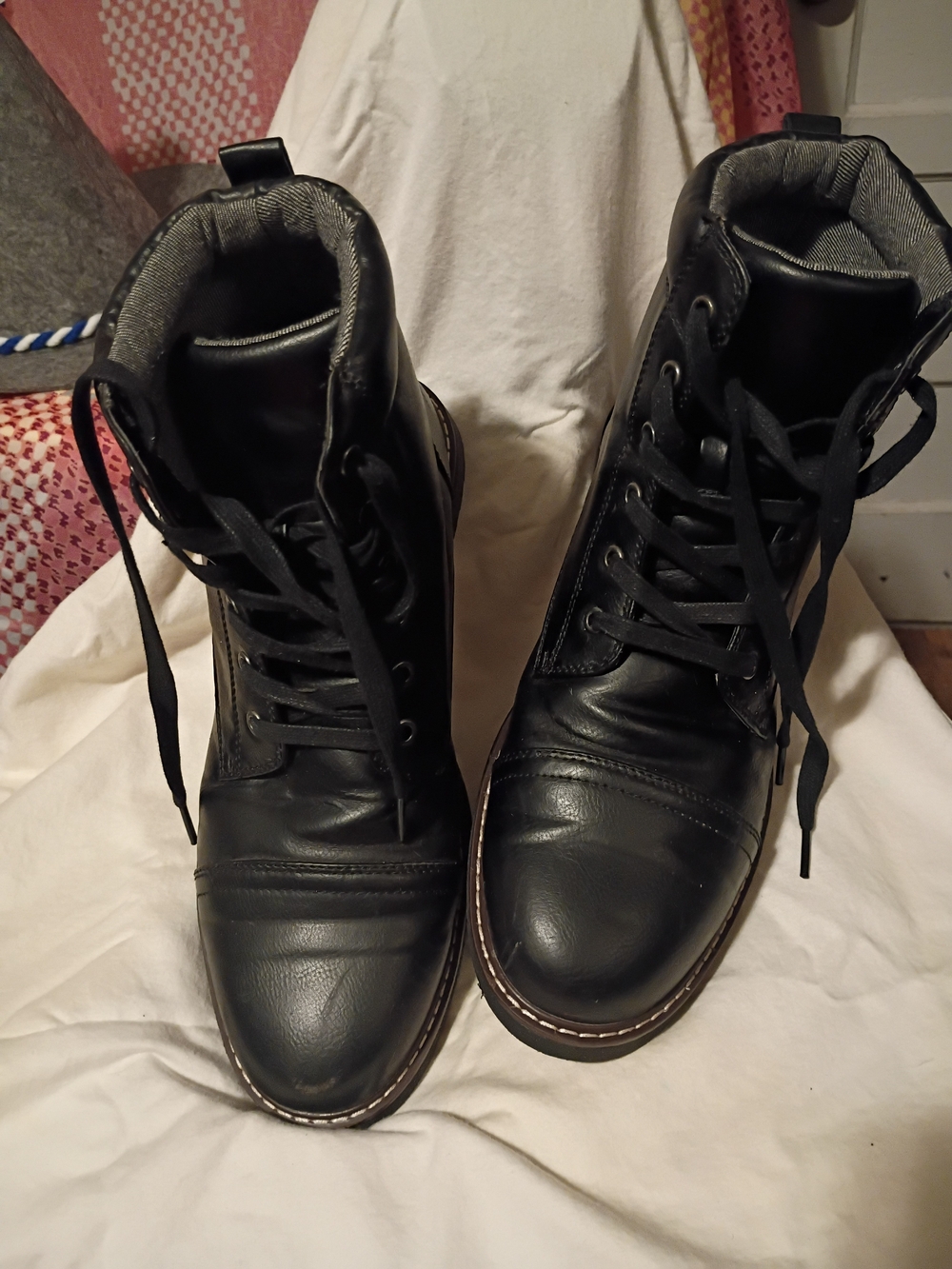 Goodfellow & Co Black Lace-Up Men's Combat Boots